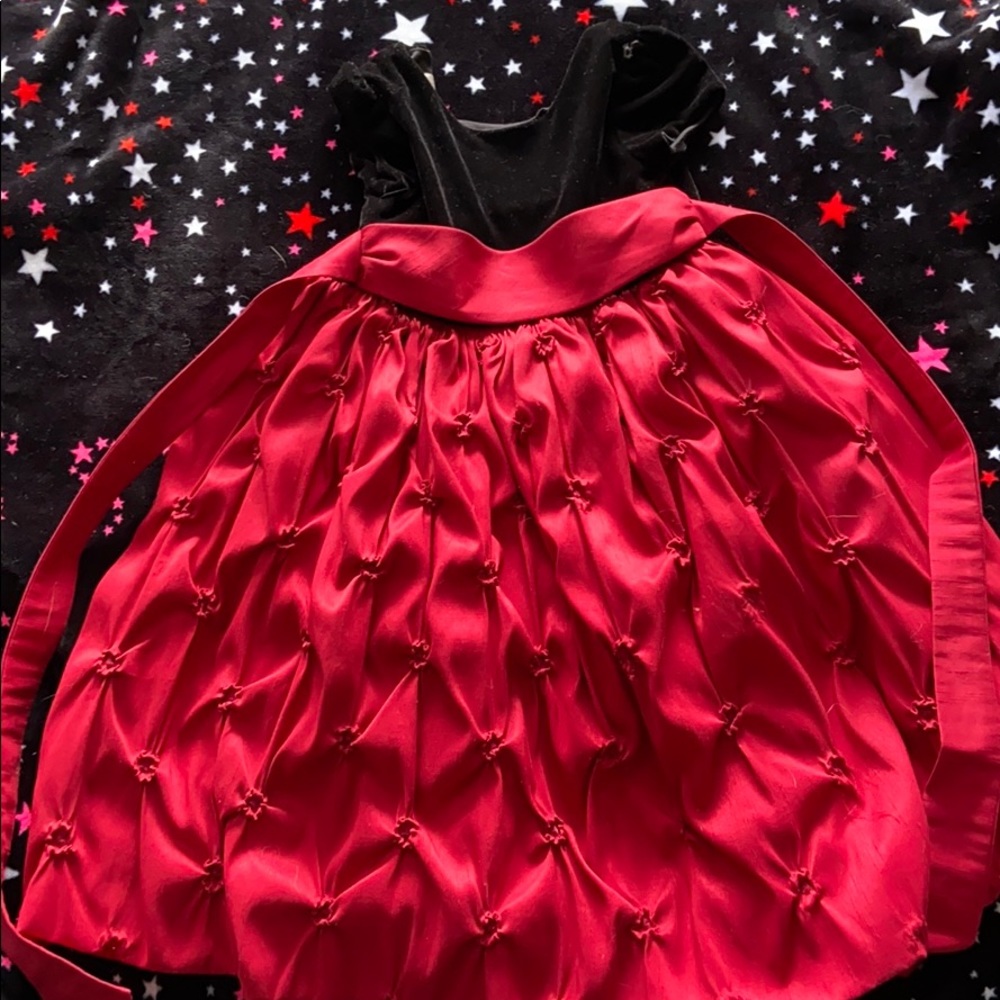 Girl black red dress